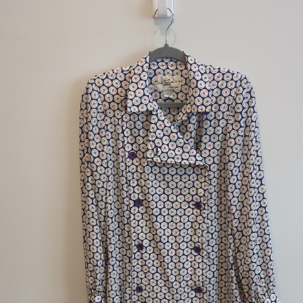 Vintage 1980s Nat Kaplan Day Dress Shirt Dress Size 8 Retro VGUC - Picture 7 of 10